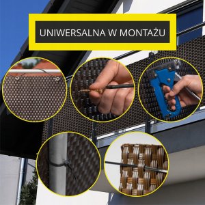 Kadax Osłona Balkonowa Mata Balkon Technorattan 0,9x4M 6