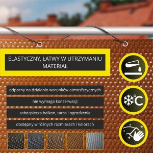 Kadax Osłona Balkonowa Mata Balkon Technorattan 0,9x4M 5