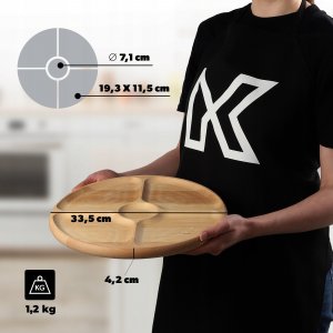 Kadax Deska Obrotowa do Serów Przekąsek Taca 4-Kom 3