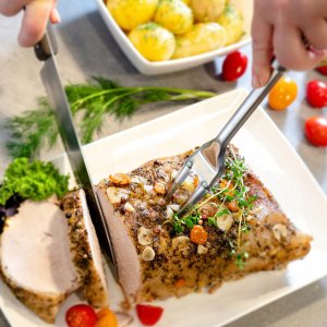 Kadax Widelec Do Mięsa Wędlin Grill Stal Nierdzewna 33cm 4