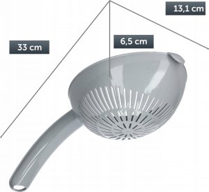 Kadax Cedzak Sitko Kuchenne Plastikowe Z Rączką Szary 3