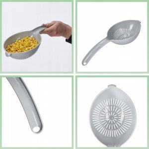 Kadax Cedzak Sitko Kuchenne Plastikowe Z Rączką Szary 6