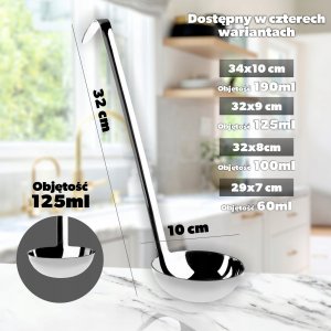 Kadax Chochla Nabierka Łyżka Wazowa Do Zup 9cm/125ml 2