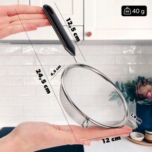 Kadax Sitko Kuchenne Nierdzewne Przesiewacz Mąki 12 cm 3
