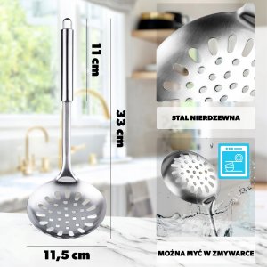 Kadax Łyżka Cedzakowa Szumówka Do Pierogów Klusek Stal 5