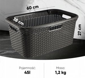 Kosz na pranie Kadax Curver Kosz Na Pranie Do Magla 45 L Ciemny Brąz 7