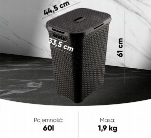 Kosz na pranie Kadax Curver 189206 kosz na bieliznę Natural Style, 60L 8