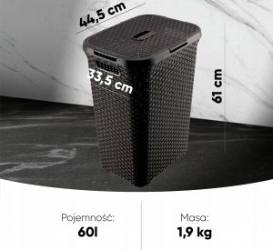 Kosz na pranie Kadax Curver Kosz Na Pranie Pojemnik Na Bieliznę 60L 7