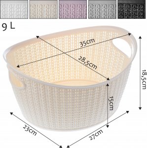 Kosz na pranie Kadax Koszyk Kosz Pojemnik 9L Koszyczek Organizer Krem 5