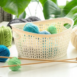 Kosz na pranie Kadax Koszyk Kosz Pojemnik Krem 1,5L Koszyczek Pudełko 2