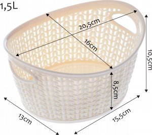 Kosz na pranie Kadax Koszyk Kosz Pojemnik Krem 1,5L Koszyczek Pudełko 4