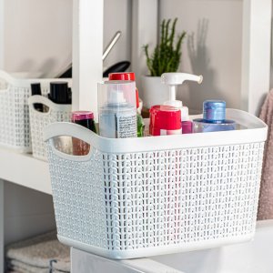 Kosz na pranie Kadax Pojemnik Pudełko 6,6L Organizer Kosz Biały 2szt 2