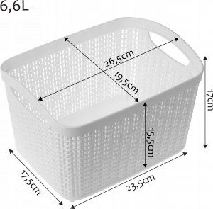 Kosz na pranie Kadax Pojemnik Pudełko 6,6L Organizer Kosz Biały 2szt 3