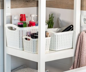 Kosz na pranie Kadax Pojemnik Pudełko 6,6L Organizer Kosz Biały 2szt 4