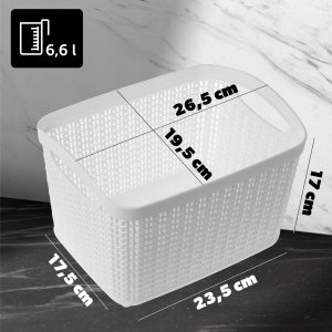 Kosz na pranie Kadax Koszyk Kosz Pojemnik 6,6L Koszyczek Biały Pudełko 6