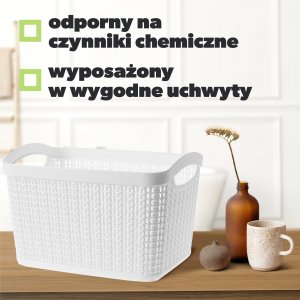 Kosz na pranie Kadax Koszyk Kosz Pojemnik 6,6L Koszyczek Biały Pudełko 7