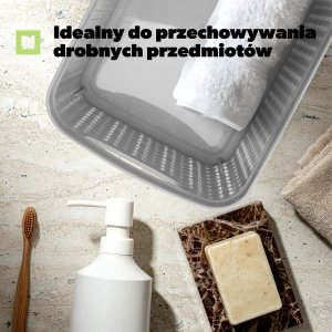 Kosz na pranie Kadax Koszyk Kosz Pojemnik 3,3L Koszyczek Szary Pudełko 5