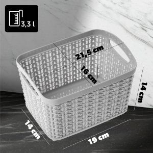 Kosz na pranie Kadax Koszyk Kosz Pojemnik 3,3L Koszyczek Szary Pudełko 6