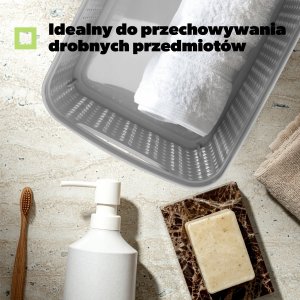 Kosz na pranie Kadax Koszyk Kosz Pojemnik 1,5L Koszyczek Szary Pudełko 5