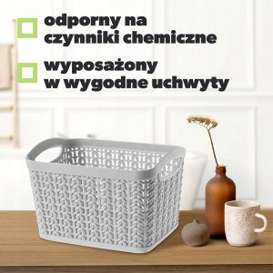 Kosz na pranie Kadax Koszyk Kosz Pojemnik 1,5L Koszyczek Szary Pudełko 7