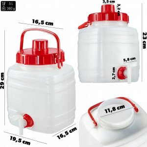 Kadax Beczka Z Kranikiem Kanister Baniak Na Wodę 5L 4