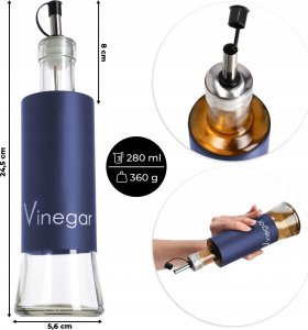 Kadax Dozownik Szklany Butelka Na Oliwę Ocet 320ml 3