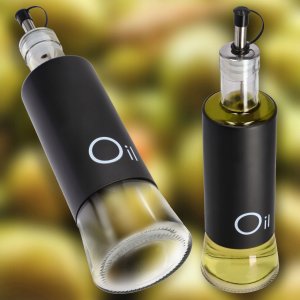 Kadax Dozownik Szklany Butelka Na Oliwę Ocet 320ml Czerń 6