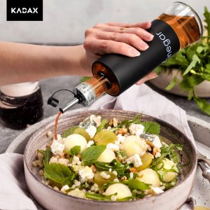 Kadax Dozownik Szklany Butelka Na Oliwę Ocet 320ml Czerń 5