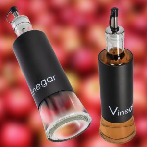 Kadax Dozownik Szklany Butelka Na Oliwę Ocet 320ml Czerń 6