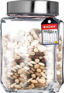 Kadax Pojemnik Na Żywność Szklany Z Pokrywą 1000ml Szary 1