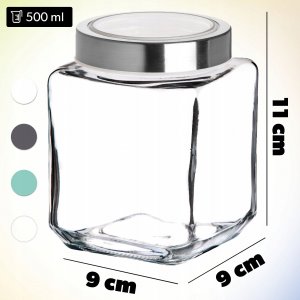 Kadax Pojemnik Na Żywność Szklany Z Pokrywką 500ml Biały 4
