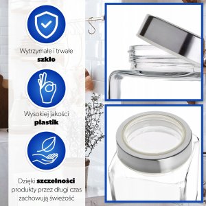 Kadax Pojemnik Na Żywność Szklany Z Pokrywką 500ml Biały 5