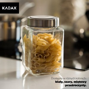 Kadax Pojemnik Na Żywność Szklany Z Pokrywką 500ml Biały 6