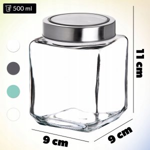 Kadax Pojemnik Na Żywność Szklany Z Pokrywką 500ml Szary 5