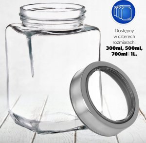Kadax Pojemnik Na Żywność Szklany Z Pokrywką 500ml Szary 6