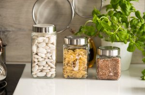 Kadax Pojemnik Na Żywność Szklany Z Pokrywką 500ml Szary 9