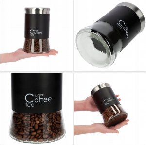 Kadax Pojemnik Szklany Pokrywka Kawa Herbata 1000ml 3