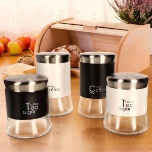 Kadax Pojemnik Szklany Pokrywka Kawa Herbata 1000ml 5