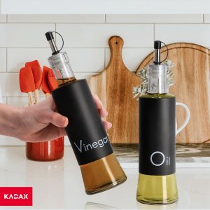 Kadax Butelka Na Oliwę Olej Szklana Dozownik 320ml 2szt 2
