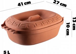 Kadax Kadax Garnek Rzymski Gliniany Owalny Forma 5L 3