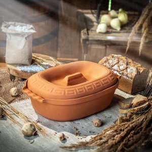 Kadax Kadax Garnek Rzymski Gliniany Owalny Forma 5L 9