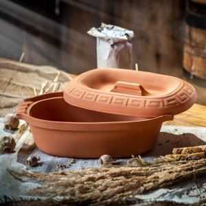 Kadax Kadax Garnek Rzymski Gliniany Owalny Forma 5L 10