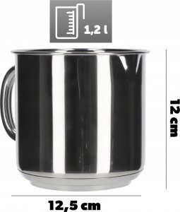 Kadax Garnek Stalowy Z Pokrywką 1,2 L Duży Indukcja 8