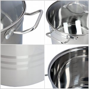 Kadax Garnek Stalowy Z Pokrywką Indukcja Bigos 24 cm 9 L 3