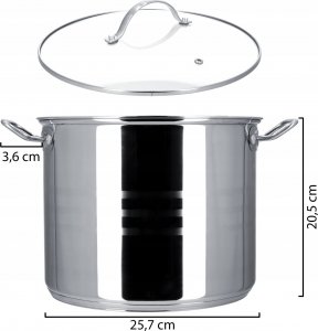 Kadax Garnek Stalowy Z Pokrywką Indukcja Bigos 24 cm 9 L 4