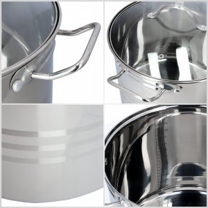 Kadax Garnek Stalowy Z Pokrywką Indukcja 28 cm 13,5 L 4