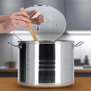 Kadax Garnek Stalowy Z Pokrywką Indukcja 28 cm 13,5 L 6