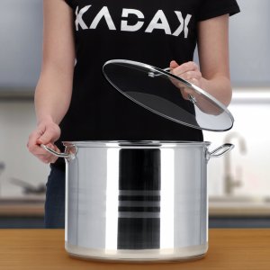 Kadax Garnek Stalowy Z Pokrywką Indukcja 28 cm 13,5 L 7