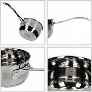 Kadax Rondelek Stalowy Garnek Z Rączką 15 cm 1,2 L 2