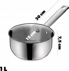 Kadax Garnek Rondel 1L Stalowy Indukcja Gaz Stal 14cm 3